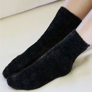 Luxurious Black Chenille Socks